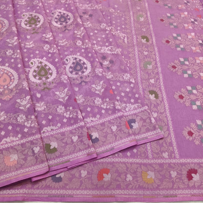 Pure Cotton Ektara Tilfi Cutwork Jamdani Banarasi Saree