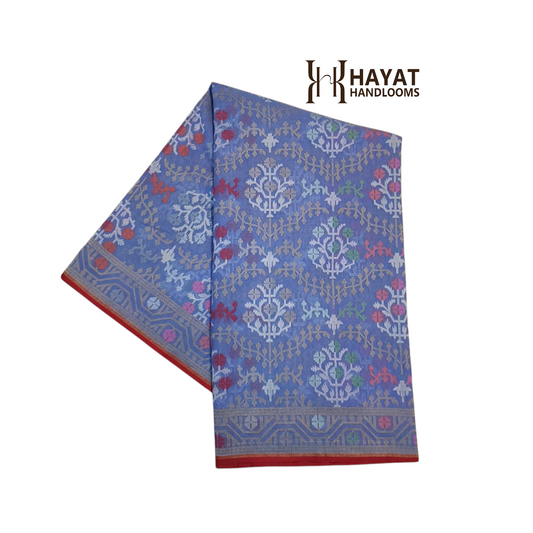Pure Cotton Ektara Tilfi Cutwork Jamdani Banarasi Sare