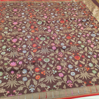 Pure Cotton Ektara Tilfi Cutwork Jamdani Banarasi Saree