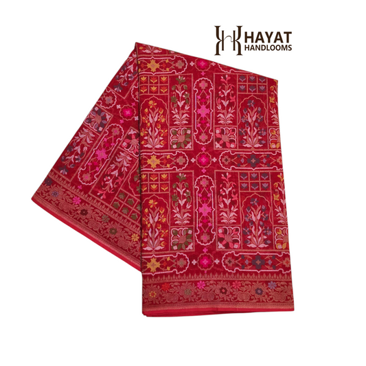 Pure Cotton Ektara Cutwork Jamdani Banarasi Saree