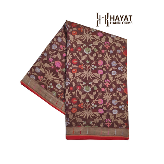 Pure Cotton Ektara Tilfi Cutwork Jamdani Banarasi Saree