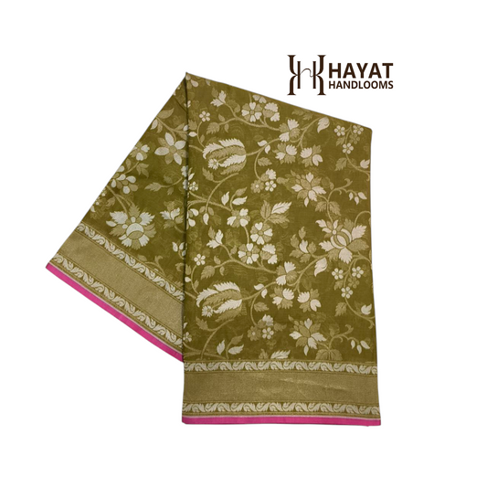 Pure Cotton Ektara Alfi Cutwork Jamdani Banarasi Saree