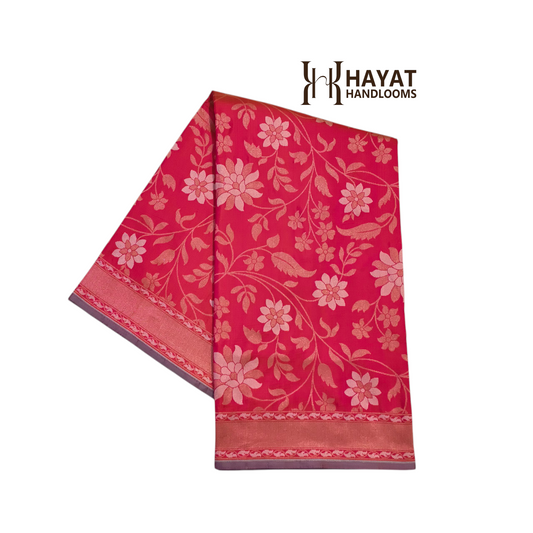 Pure Katan Silk Ektara Cutwork Jamdani Banarasi Saree